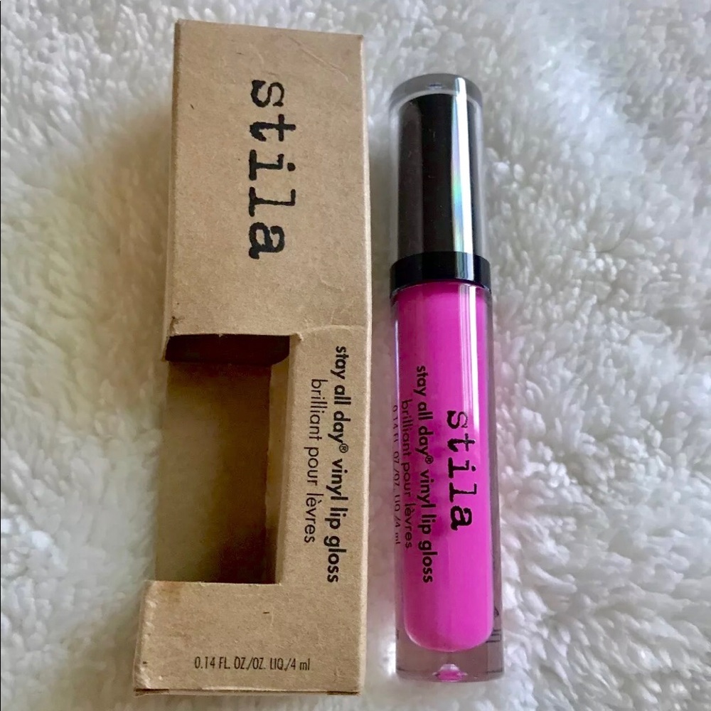 Stila stay all day lip gloss hot pink vinyl NIB